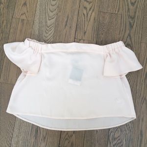 Topshop petite off the shoulder blouse